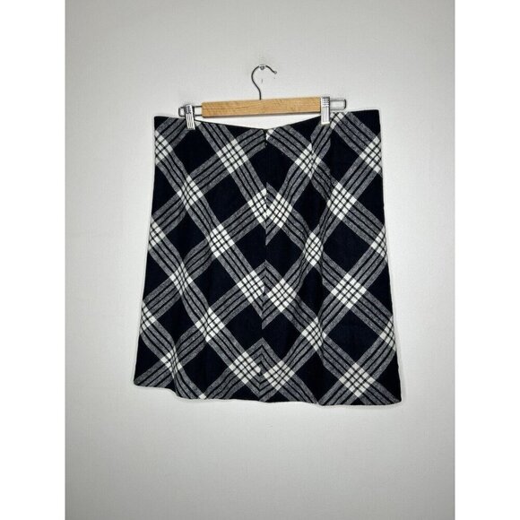 Talbots Women Black Buffalo Plaid Checkered Pencil Skirt Wool Blend Size 12 - Picture 4 of 10